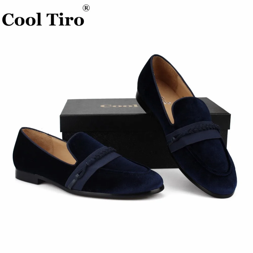 Dark blue VELVET SLIPPERS WITH GROS-GRAIN BAND AND SILK BRAIDING (6)