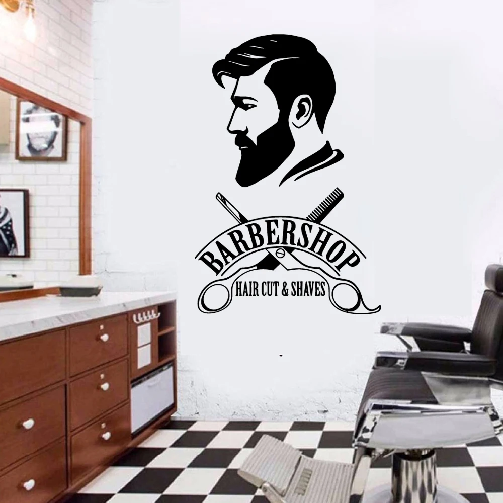 Classic Barber Shop Vinyl Wall Sticker Murals Window decals Removable Waterproof Home Decorative Wallpaper
Classic Barber Shop Vinyl Wall Sticker Murals Window decals Removable Waterproof Home Decorative Wallpaper