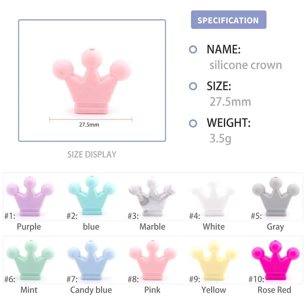 Bopoobo 20pc Silicone Beads Crown Tiny Rod BPA Free Newborn Gifts Teething Beads Mom Nursing DIY Jewelry Cartoon Baby Teether
Bopoobo 20pc Silicone Beads Crown Tiny Rod BPA Free Newborn Gifts Teething Beads Mom Nursing DIY Jewelry Cartoon Baby Teether