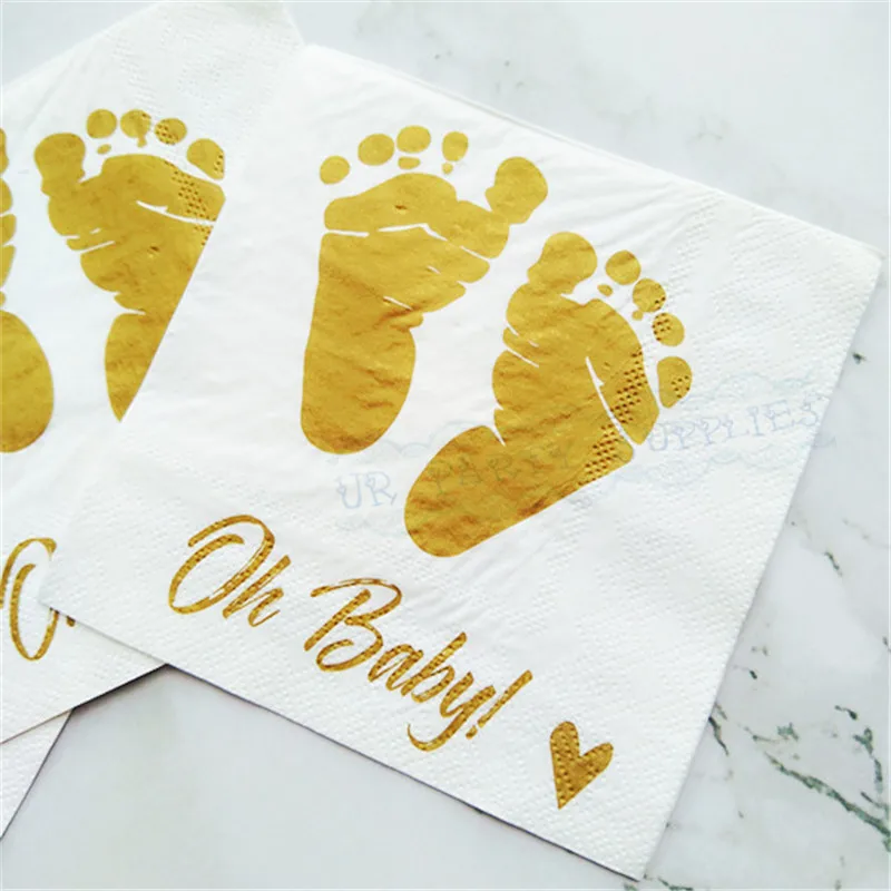 40pcs Baby boy/Girl COCKTAIL NAPKINS Foil Gold Printed Baby Footprints Serviette for Baby Shower 1st Birthday Gold Party Decor
40pcs Baby boy/Girl COCKTAIL NAPKINS Foil Gold Printed Baby Footprints Serviette for Baby Shower 1st Birthday Gold Party Decor