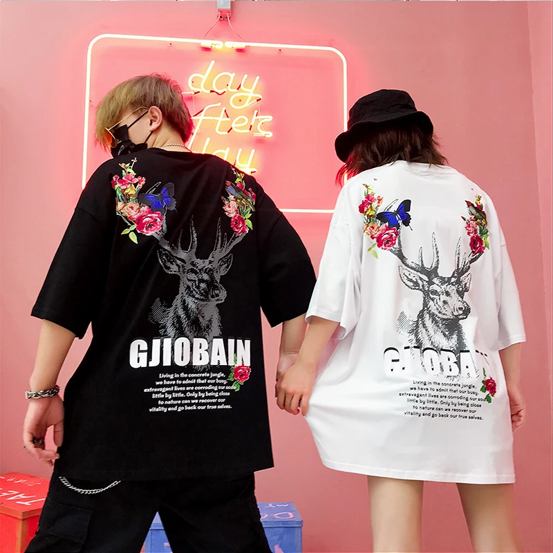 2019 Harajuku Flowers Elk T Shirt Printing T-shirts Men's Summer Hip Hop Sweatshirt Streetwear Oversize Cotton Tops Tees couples
2019 Harajuku Flowers Elk T Shirt Printing T-shirts Men's Summer Hip Hop Sweatshirt Streetwear Oversize Cotton Tops Tees couples