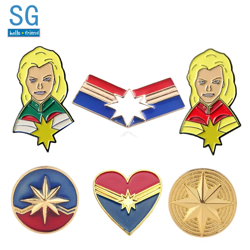 SG 20Pcs Carol Danvers Brooches Captain Shield Pins Avengers Thor Loki Helmet Deadpool Lapel Lady Men Wholesales Jewelry
SG 20Pcs Carol Danvers Brooches Captain Shield Pins Avengers Thor Loki Helmet Deadpool Lapel Lady Men Wholesales Jewelry