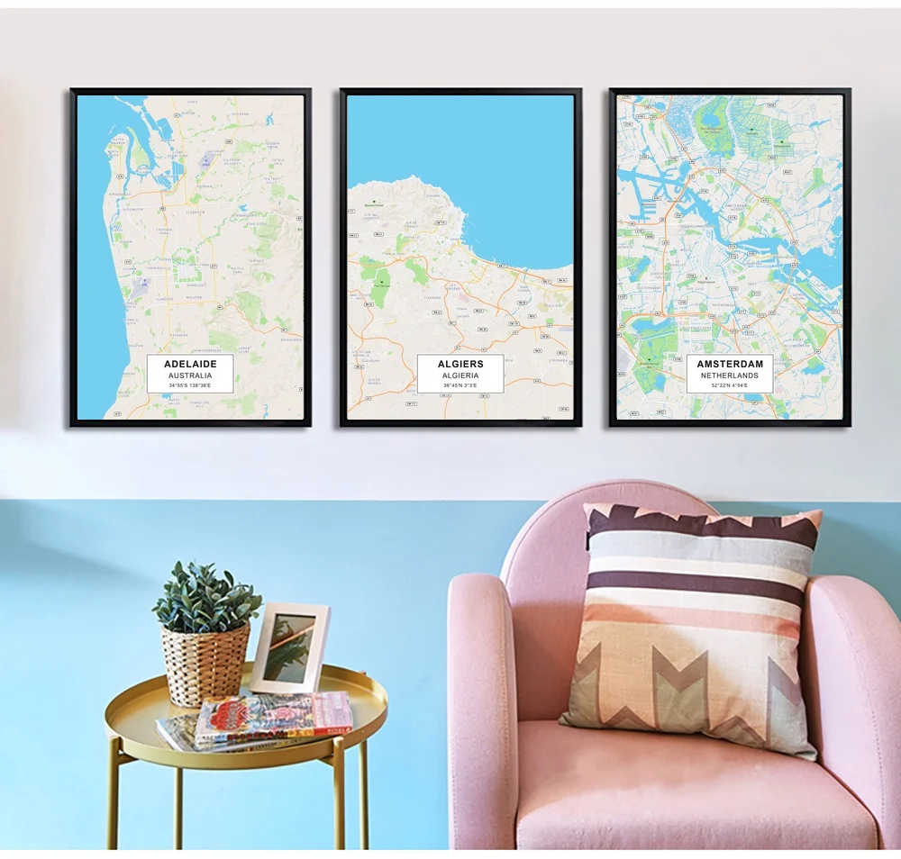 Adelaide Algiers Amsterda Poster Canvas Art Prints Painting Wall Picture for Children Living Room Decor
Adelaide Algiers Amsterda Poster Canvas Art Prints Painting Wall Picture for Children Living Room Decor