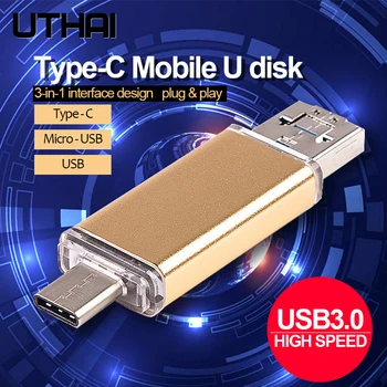 UTHAI C13 USB3.0 Flash Drive Type-C/Micro/USB3.0 3in1 Disk 32GB Metal Pen Drive Key 64GB Type C High Speed U Flash Stick 16GB
UTHAI C13 USB3.0 Flash Drive Type-C/Micro/USB3.0 3in1 Disk 32GB Metal Pen Drive Key 64GB Type C High Speed U Flash Stick 16GB