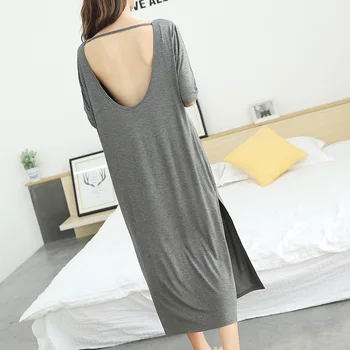 women sleep dress sexy 2019 summer new aunt backless nightdress modal cotton short-sleeved long dress sleepwear home clothing
women sleep dress sexy 2019 summer new aunt backless nightdress modal cotton short-sleeved long dress sleepwear home clothing