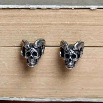 Unisex Evil Satan Antique Silver 100% 925 Sterling Silver Stud Earrings Punk Rock Skull Jewelry Brinco Gift Allergy Free
Unisex Evil Satan Antique Silver 100% 925 Sterling Silver Stud Earrings Punk Rock Skull Jewelry Brinco Gift Allergy Free