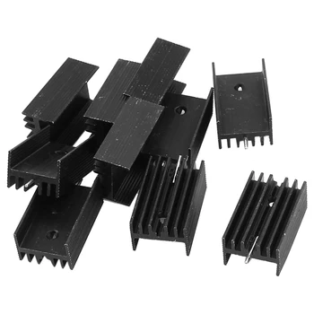 10 x 25x15x10mm black aluminum radiator cooler for TO-220 transistor