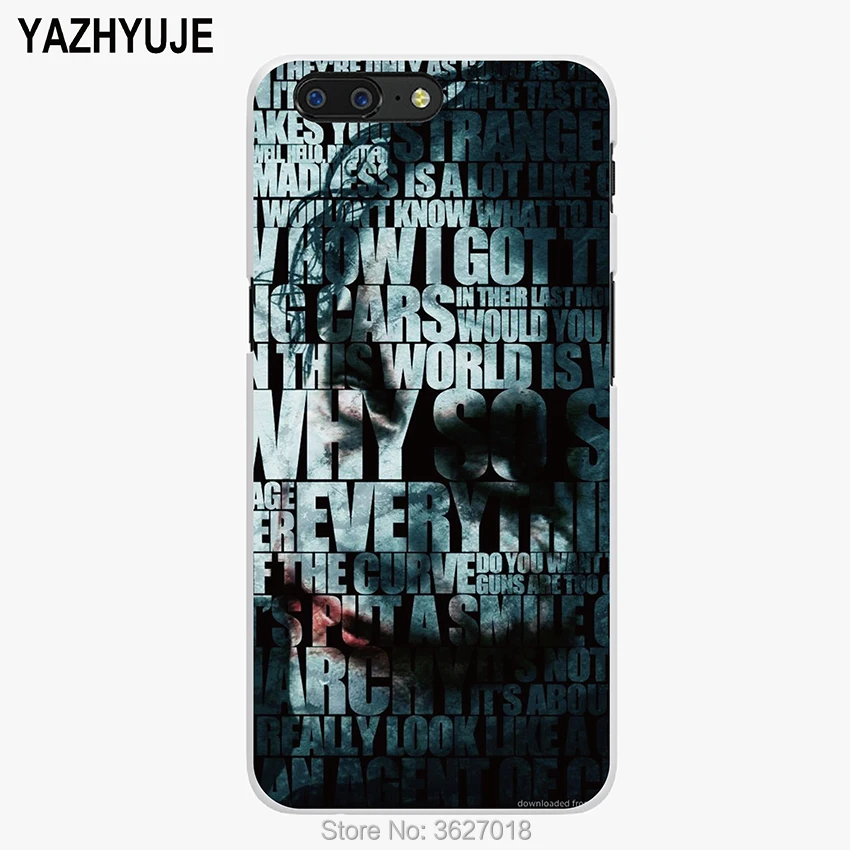 YAZHYUJE For Oneplus 5 A5000 case Plastic back cover for one plus 3 3T A3000 The Joker Patterned hard PC Phone Case
YAZHYUJE For Oneplus 5 A5000 case Plastic back cover for one plus 3 3T A3000 The Joker Patterned hard PC Phone Case