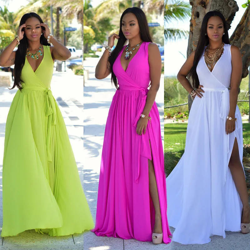 New Sexy Women Summer Dress Cross Bandage V Neck Women Boho Long Evening Party Beach Dress Sundress High Waist Solid Dress
New Sexy Women Summer Dress Cross Bandage V Neck Women Boho Long Evening Party Beach Dress Sundress High Waist Solid Dress