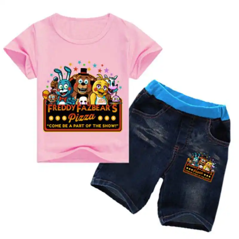 2019 Summer children's wear cartoon cotton Five Nights at Freddy boys short-sleeved T-shirt + jeans child children's clothing
2019 Summer children's wear cartoon cotton Five Nights at Freddy boys short-sleeved T-shirt + jeans child children's clothing