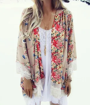 2018 Summer Chiffon Blouses Print Loose Lace Bohemian Blouse Long Sleeve Hollow Out Patchwork Kimono Cardigan camisa mujer F037
2018 Summer Chiffon Blouses Print Loose Lace Bohemian Blouse Long Sleeve Hollow Out Patchwork Kimono Cardigan camisa mujer F037