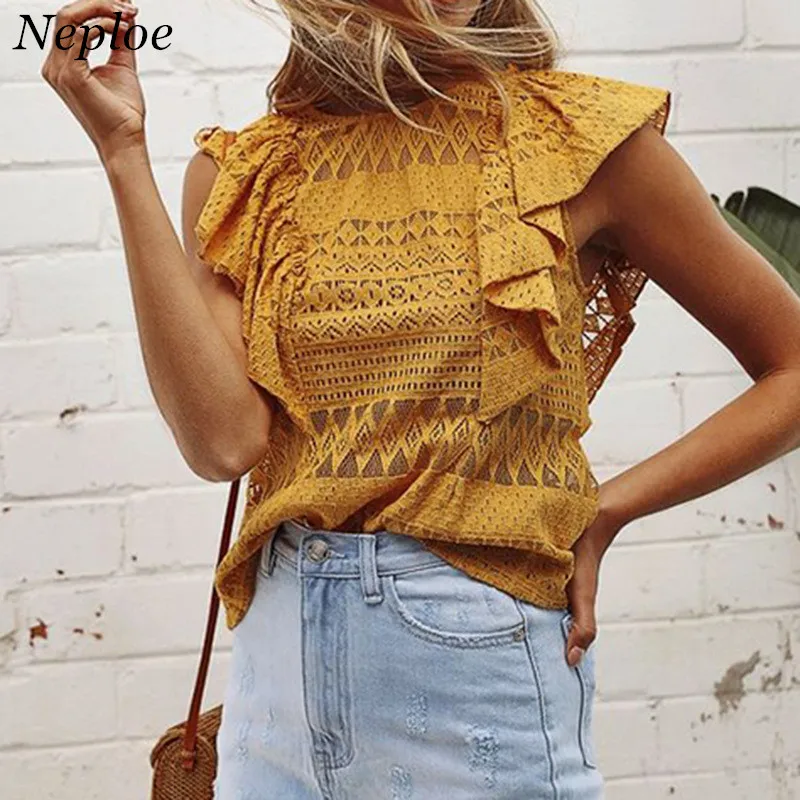 Neploe New Arrival Summer Fashion Lace Women Blouse 2019 Korean Ruffles Sleeveless O-Neck Shirts Casual Female Blusas 67540
Neploe New Arrival Summer Fashion Lace Women Blouse 2019 Korean Ruffles Sleeveless O-Neck Shirts Casual Female Blusas 67540