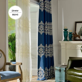 Fabric Cotton Curtains For Living Room Blackout Cortinas Embroidered Roman Blinds Damask Drapes Window Vorhang For Bedroom 
Fabric Cotton Curtains For Living Room Blackout Cortinas Embroidered Roman Blinds Damask Drapes Window Vorhang For Bedroom