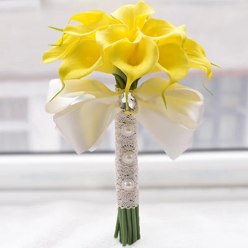 2018 hot 2 Color Beautiful 18pcs Artificial Flowers Ivory/Yellow Calla Lily Long Flower Bouquet Wedding Bouquet bridal bouquets
2018 hot 2 Color Beautiful 18pcs Artificial Flowers Ivory/Yellow Calla Lily Long Flower Bouquet Wedding Bouquet bridal bouquets