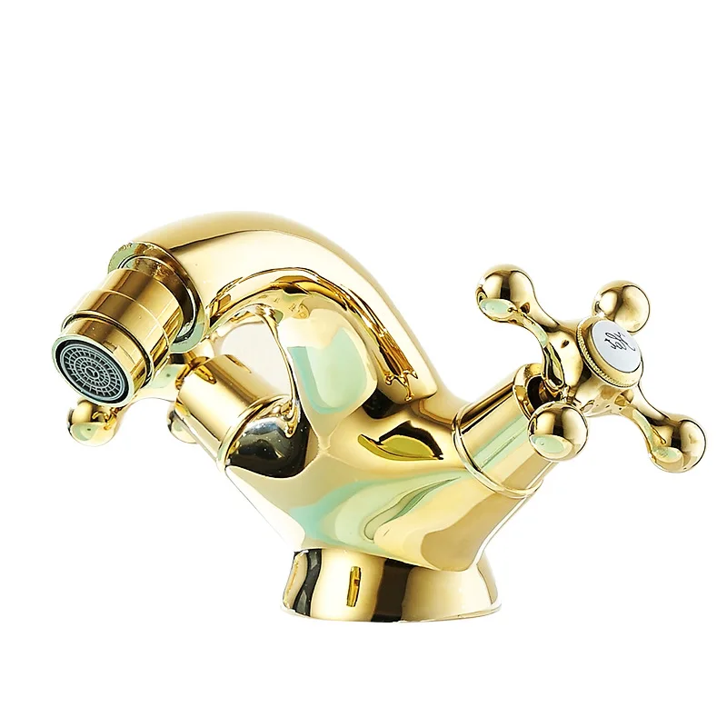 European-style faucet gold bibcock all copper American cold and hot double handle basin face basin gold plated archaize bibcock
European-style faucet gold bibcock all copper American cold and hot double handle basin face basin gold plated archaize bibcock