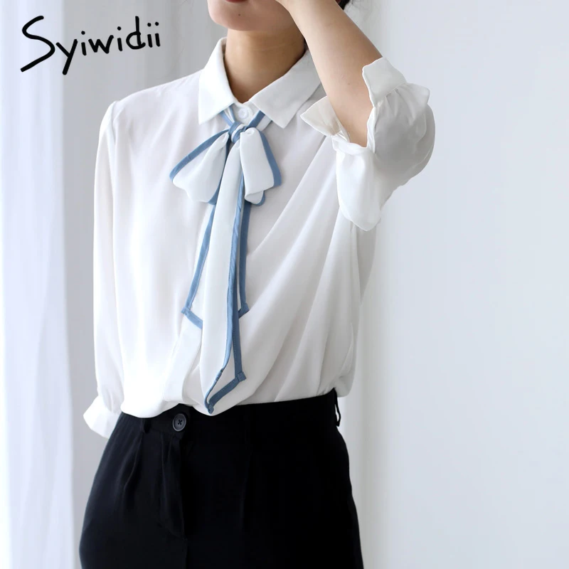 White Chiffon Blouse Office Ladies Bow Lace Up Half Sleeve Womens Tops and Blouses Elegant OLshirts Korean Fashion Clothing S-XL
White Chiffon Blouse Office Ladies Bow Lace Up Half Sleeve Womens Tops and Blouses Elegant OLshirts Korean Fashion Clothing S-XL