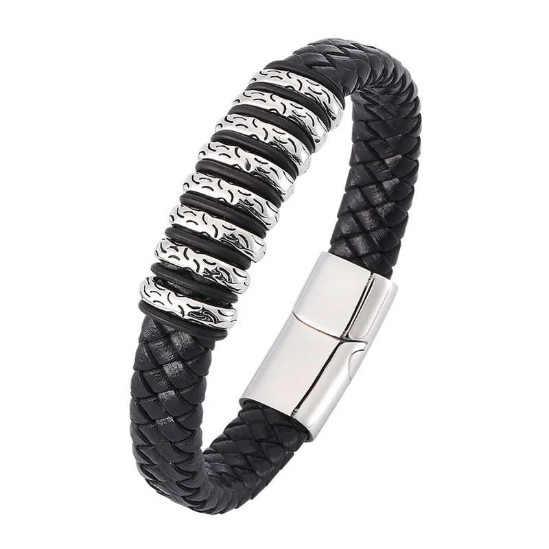 New Fashion Genuine Leather Braid charm Bracelet Silver Magnetic Buckle Clasps Men Bracelets & Bangles Men Jewelry gift BB0368
New Fashion Genuine Leather Braid charm Bracelet Silver Magnetic Buckle Clasps Men Bracelets & Bangles Men Jewelry gift BB0368