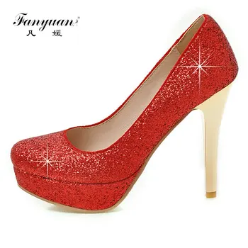 Fanyuan Luxury Glitter Thin Heels Women Pumps Elegant Platform High Heels Women Wedding Shoes Ladies Evening Party Shoes
Fanyuan Luxury Glitter Thin Heels Women Pumps Elegant Platform High Heels Women Wedding Shoes Ladies Evening Party Shoes