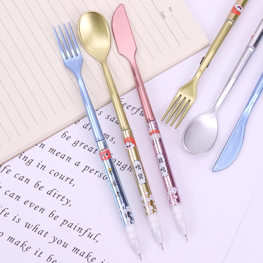 4PCS New Spoon Tableware Shape Gel Pen Full Needle 0.5mm Black Ink Creative Student Writing Pens Office Stationery
4PCS New Spoon Tableware Shape Gel Pen Full Needle 0.5mm Black Ink Creative Student Writing Pens Office Stationery