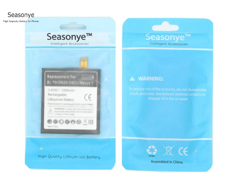 Seasonye BL-T9 / BL T9 / BLT9 2500mAh Mobile Phone Replacement Battery Fit For LG Google Nexus5 Nexus 5 D820 D821 E980 Nexus G
Seasonye BL-T9 / BL T9 / BLT9 2500mAh Mobile Phone Replacement Battery Fit For LG Google Nexus5 Nexus 5 D820 D821 E980 Nexus G