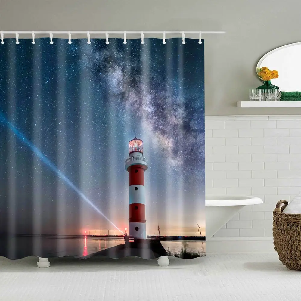 Svetanya Waterproof Shower Curtain Lighthouse Print (include 12 pcs Hooks) 180*180cm
Svetanya Waterproof Shower Curtain Lighthouse Print (include 12 pcs Hooks) 180*180cm