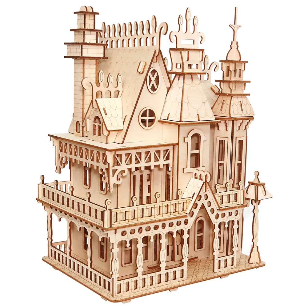 Woodcraft Construction Kit Woodcraft Villa DIY 3D Wooden Villa Puzzle Wooden Puzzle Game Assembly Toy Gift for Children
Woodcraft Construction Kit Woodcraft Villa DIY 3D Wooden Villa Puzzle Wooden Puzzle Game Assembly Toy Gift for Children