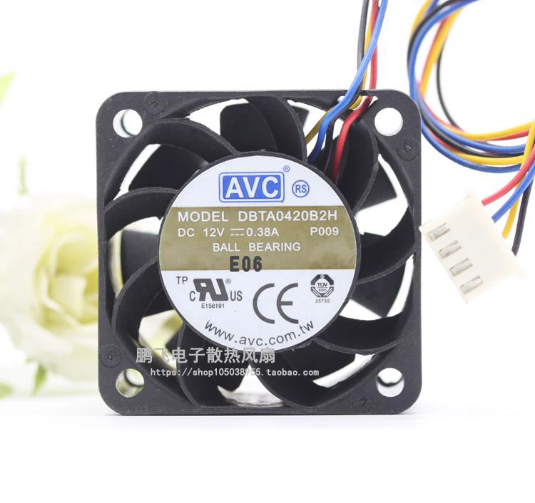 Вентилятор для сервера AVC DBTA0420B2H P009, 12 В постоянного тока, 0,38 А, 40x40x20 мм, 4 провода
Вентилятор для сервера AVC DBTA0420B2H P009, 12 В постоянного тока, 0,38 А, 40x40x20 мм, 4 провода