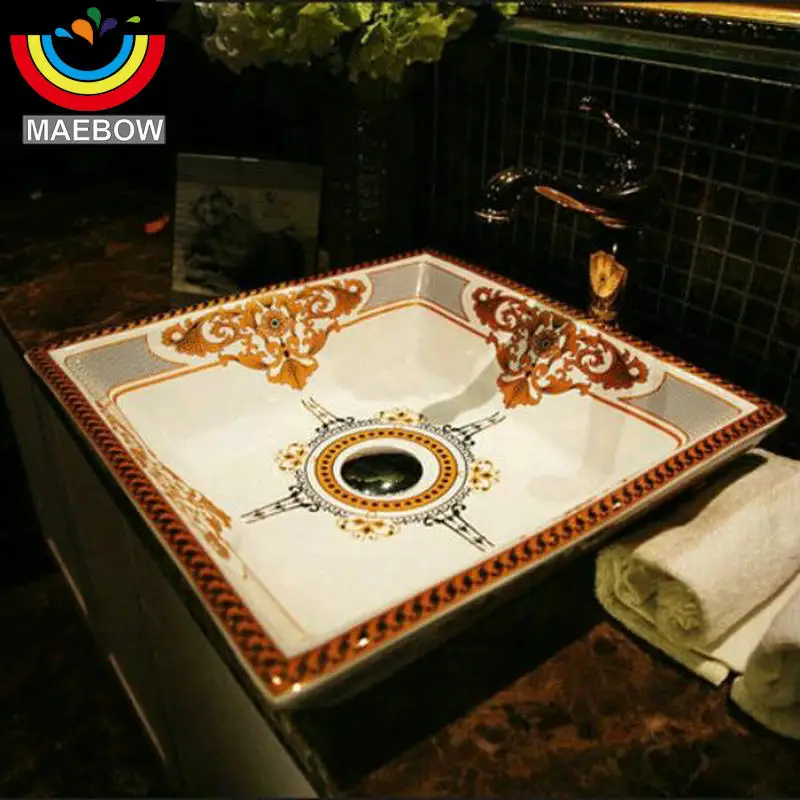 MAEBOW Artistic Handmade Europe Vintage Style Square Lavobo Ceramic Countertop Square Bathroom Sink
MAEBOW Artistic Handmade Europe Vintage Style Square Lavobo Ceramic Countertop Square Bathroom Sink