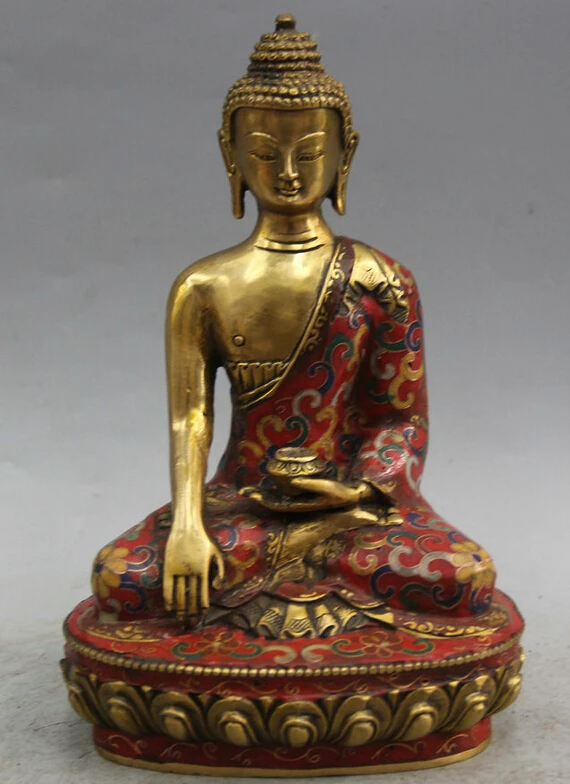 Collectible bronze S1728 8" Tibet Buddhism Cloisonne Bronze Gild Shakyamuni Amitabha Buddha Bowl Statue
Collectible bronze S1728 8" Tibet Buddhism Cloisonne Bronze Gild Shakyamuni Amitabha Buddha Bowl Statue