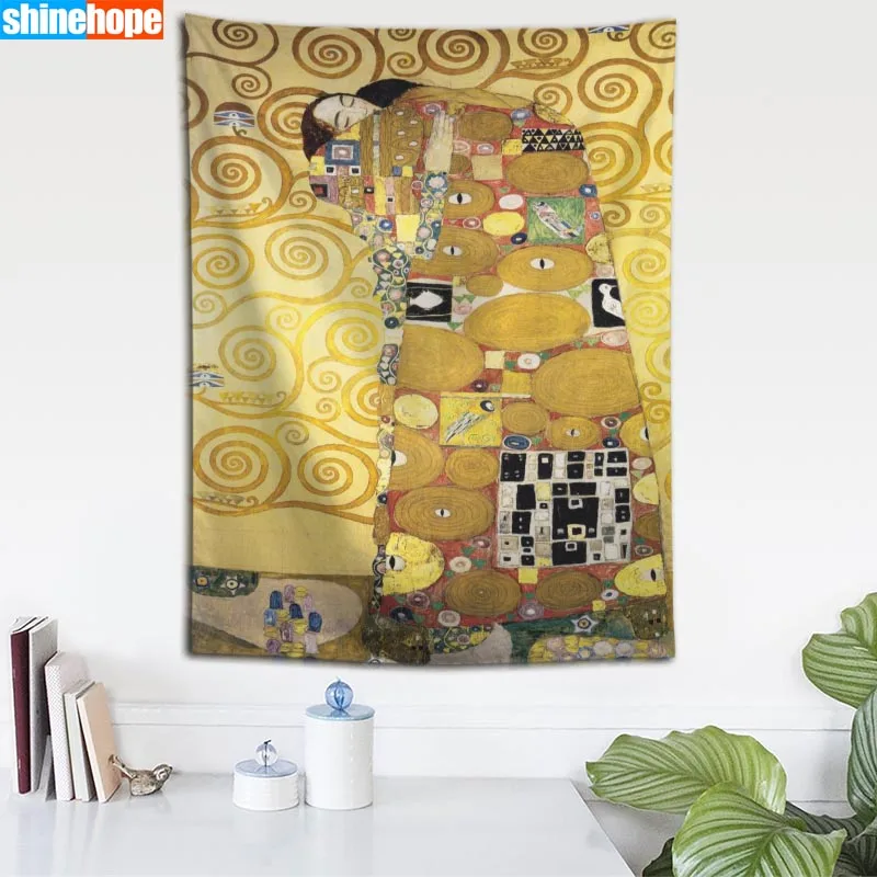 Custom The Kiss Gustav Klimt tapestry wall hanging tapestry home decoration rectangle bedroom wall art tapestry 140X250cm
Custom The Kiss Gustav Klimt tapestry wall hanging tapestry home decoration rectangle bedroom wall art tapestry 140X250cm