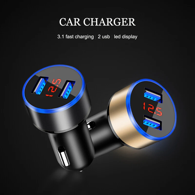 Dual USB Car Charger LED Display Power USB Adapter Cigarette Lighter Socket Car Charger Mobile Phone MP3 Car Charger
Dual USB Car Charger LED Display Power USB Adapter Cigarette Lighter Socket Car Charger Mobile Phone MP3 Car Charger