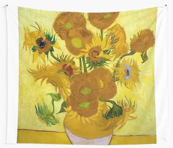 

1889 Vincent Van Gogh Sunflowers Wall Tapestry Cover Beach Towel Throw Blanket Picnic Yoga Mat Home Decoration