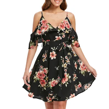 Casual Pop Dress Cold Shoulder Short Sleeve Spaghetti Strap Flower Dress Butterfly Sleeve Asymmetrical Vestido De Festa
Casual Pop Dress Cold Shoulder Short Sleeve Spaghetti Strap Flower Dress Butterfly Sleeve Asymmetrical Vestido De Festa