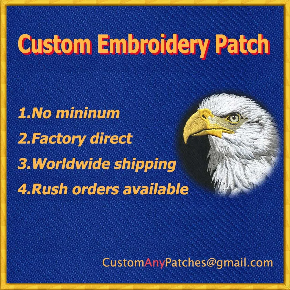 Custom your own Embroidery Patch Iron on/Sew on/Vecro on Embroidered Patches for Clothing Pls Do not Pay before Quotation
Custom your own Embroidery Patch Iron on/Sew on/Vecro on Embroidered Patches for Clothing Pls Do not Pay before Quotation