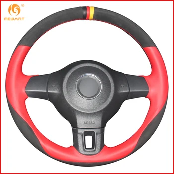 MEWANT Red Genuine Leather Black Suede Car Steering Wheel Cover for Volkswagen Golf 6 Mk6 VW Polo MK5 2010-2013 Interior Parts
MEWANT Red Genuine Leather Black Suede Car Steering Wheel Cover for Volkswagen Golf 6 Mk6 VW Polo MK5 2010-2013 Interior Parts