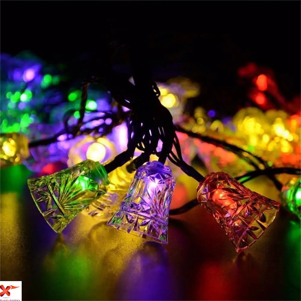 Bell lights 5m 20LED solar powered bell string light outdoor xmas party garden decor Bell lights 5m 20LED solar powered bell string light outdoor xmas party garden decor