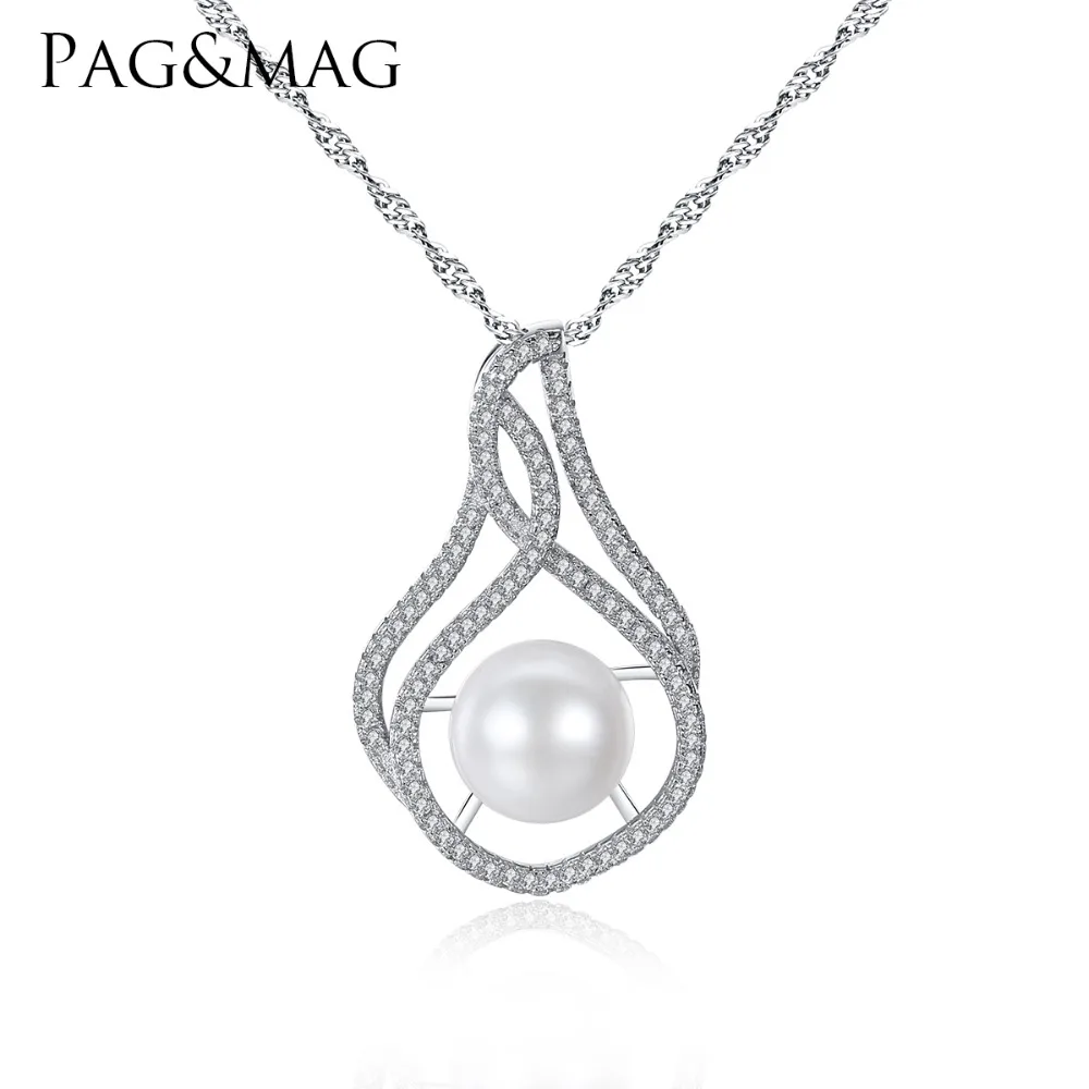 PAG&MAG Brand Luxury Pearl Pendant Necklace S925 Silver Wave Chain Women Necklace for Women Gift Box for Free Factory Wholesale 
PAG&MAG Brand Luxury Pearl Pendant Necklace S925 Silver Wave Chain Women Necklace for Women Gift Box for Free Factory Wholesale