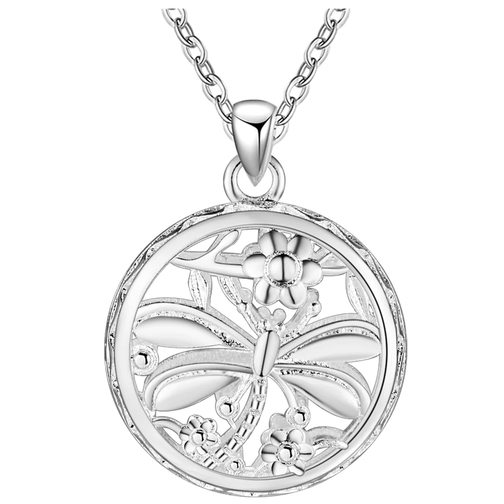 925 Silver Jewelry Round Necklace Vashiria 2016 New Arrival Fashion Hollow Round & Dragonfly Pendant Silver Necklace PN705
925 Silver Jewelry Round Necklace Vashiria 2016 New Arrival Fashion Hollow Round & Dragonfly Pendant Silver Necklace PN705