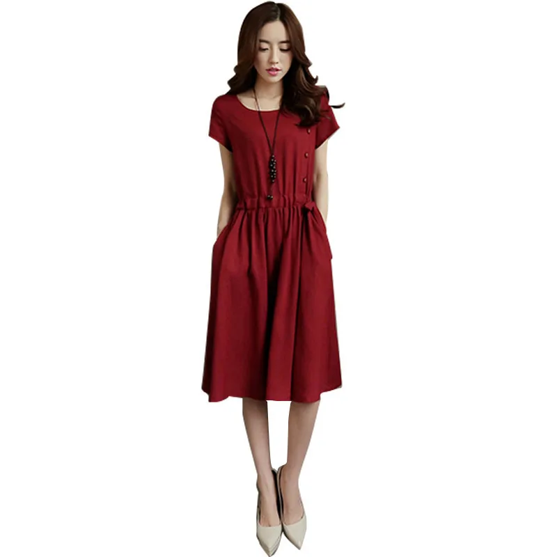 2018 Summer Dress Knee Length Regular O-Neck Loose Normcore Dresses Short-sleeved Solid Work Dress
2018 Summer Dress Knee Length Regular O-Neck Loose Normcore Dresses Short-sleeved Solid Work Dress