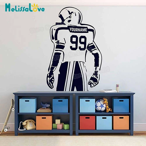 Football Player Wall Stickers American Football Decal Personalized Name And Number Home Decor For Kids Boys Room Art MuralsYY706
Football Player Wall Stickers American Football Decal Personalized Name And Number Home Decor For Kids Boys Room Art MuralsYY706