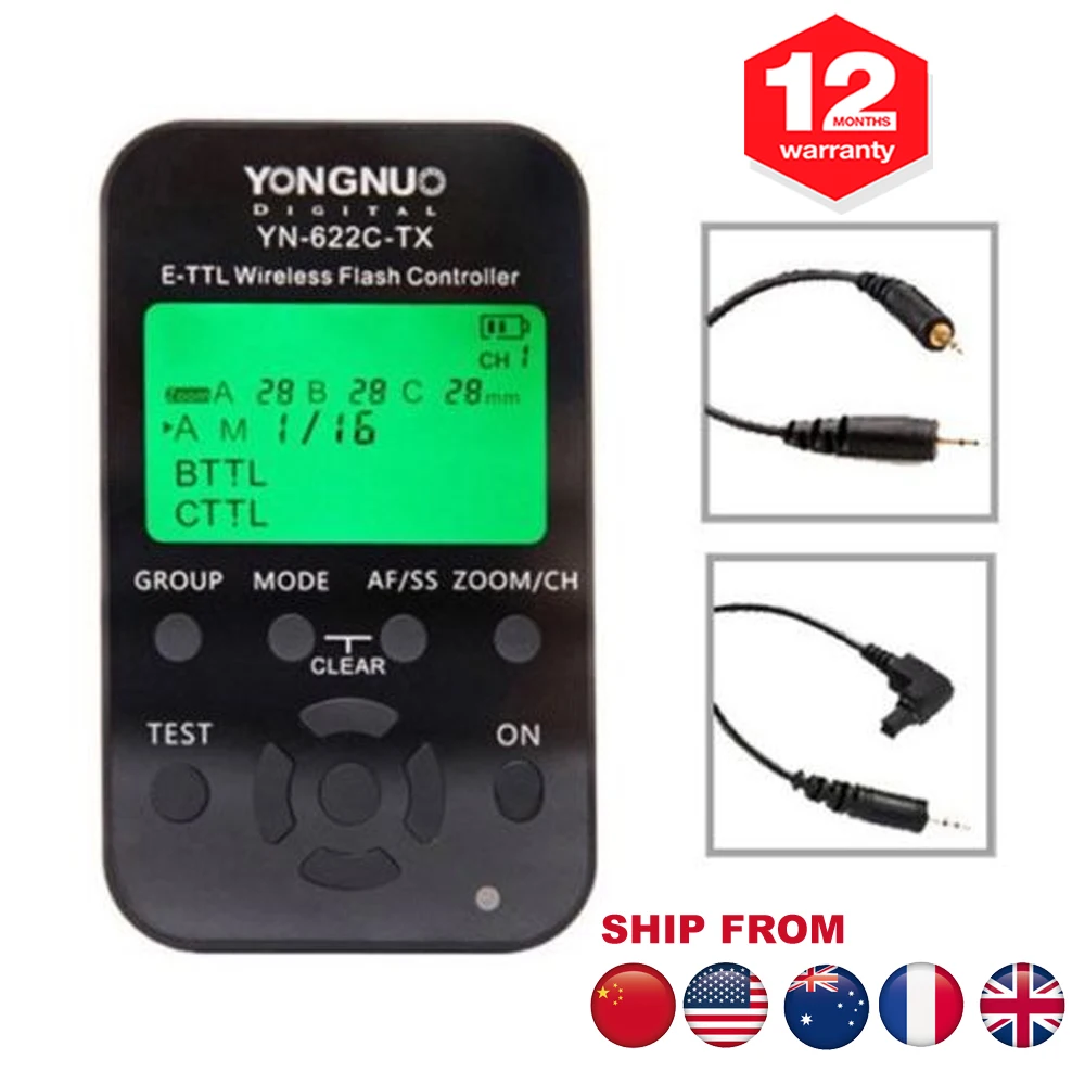 Yongnuo YN-622C YN 622C TX lcd Беспроводной ttl приемник вспышки приемопередатчик 1/8000 s