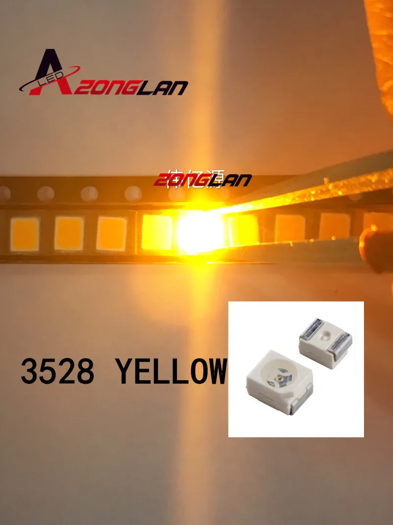 Желтая мощность Топ 1210 3528 SMD SMT PLCC-2 1500MCD ультра яркий светодиодный Новый