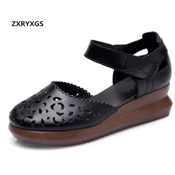 ZXRYXGS Brand Sandals Shoes 2019 New Wild Summer Fashion Sandals Hollow Real Leather Shoes Wedges Sandals Women Shoes Sandals
ZXRYXGS Brand Sandals Shoes 2019 New Wild Summer Fashion Sandals Hollow Real Leather Shoes Wedges Sandals Women Shoes Sandals