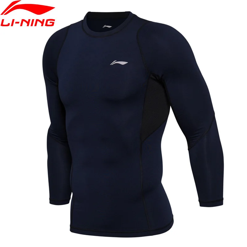 Li-Ning Men Training Series T-Shirt Long Sleeve Tight Fit Breathable Comfort LiNing Sports Tee Tops AUDM097 MTL977 |