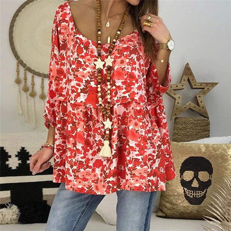 Women Blouses 2019 Summer Floral Shirt Loose Tunic Shirts Plus Size Blouse For Women Tops O Neck Blouse Top Casual Woman Blouses
Women Blouses 2019 Summer Floral Shirt Loose Tunic Shirts Plus Size Blouse For Women Tops O Neck Blouse Top Casual Woman Blouses