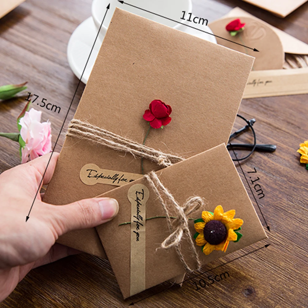 Beautifully designed retro birthday wedding DIY kraft paper greeting card flower envelope gift new
Beautifully designed retro birthday wedding DIY kraft paper greeting card flower envelope gift new