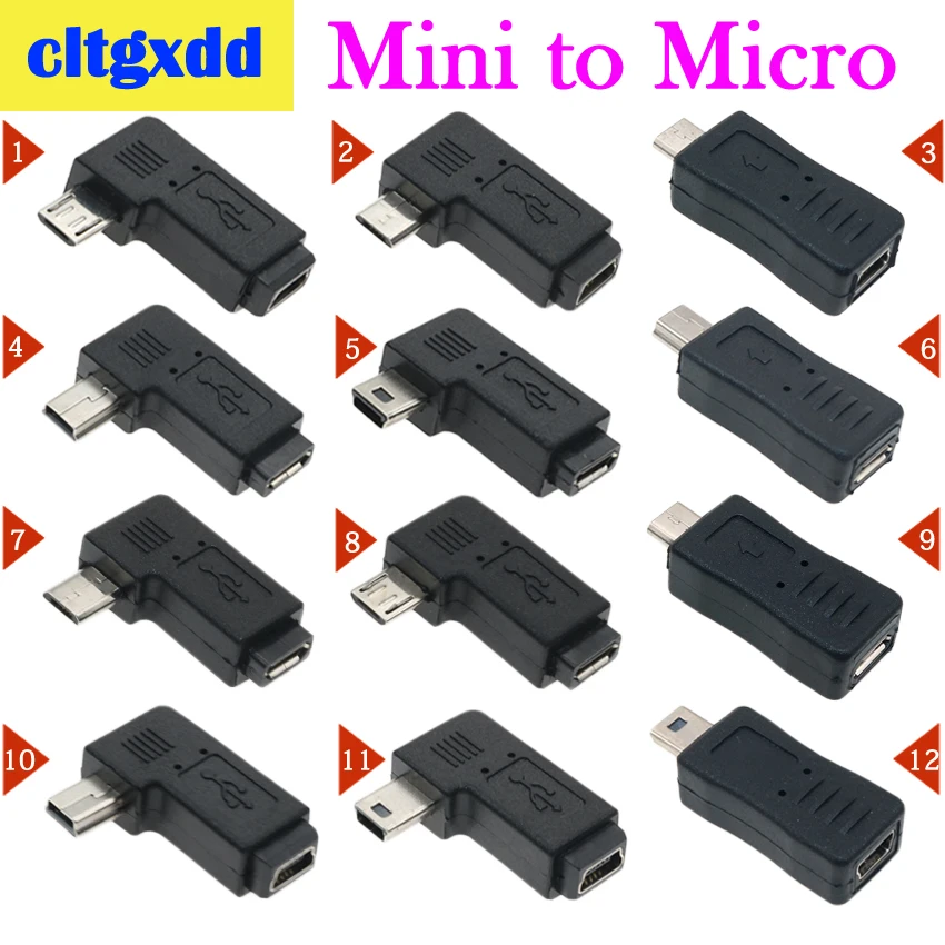 cltgxdd 90/180 Degree Left & Right Angled Mini USB 5pin Female to Micro USB Male Data Sync Adapter Plug Micro To Mini Connector
cltgxdd 90/180 Degree Left & Right Angled Mini USB 5pin Female to Micro USB Male Data Sync Adapter Plug Micro To Mini Connector