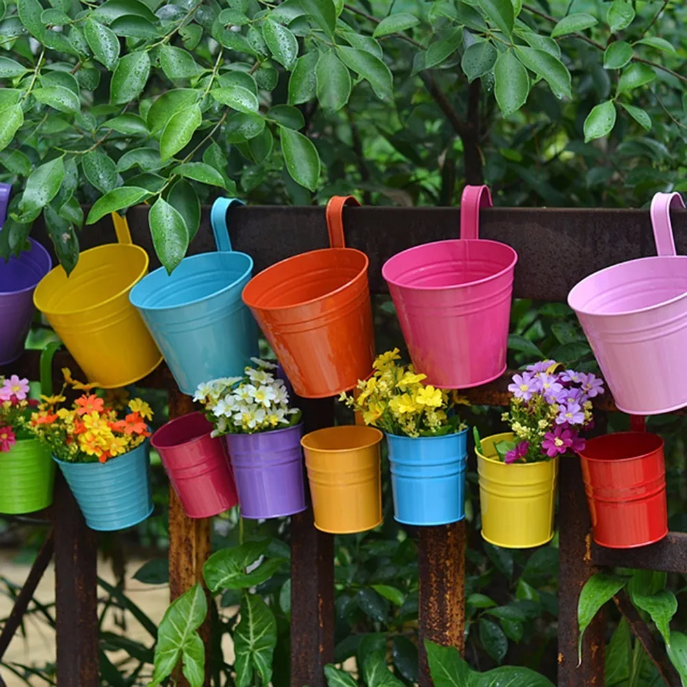 1Pc Colorful Hanging Metal Iron Flower Pots Balcony Garden Plant Planter With Detachable Hook Home Decor
1Pc Colorful Hanging Metal Iron Flower Pots Balcony Garden Plant Planter With Detachable Hook Home Decor