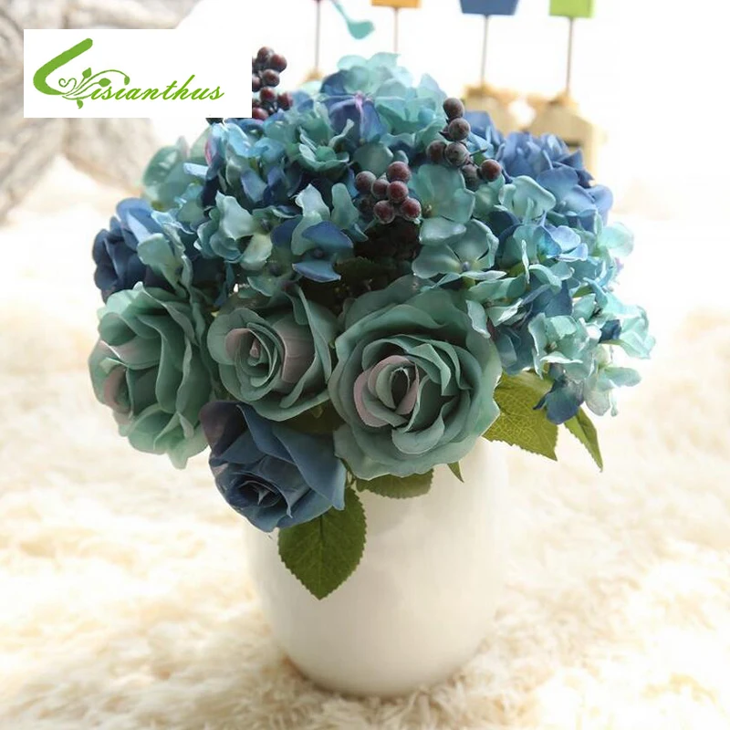High Quality Spring Artificial Fake Blue Colors 8PCS Rose Flower Arrangement Home Table Room Poney Wedding Hydrangea Decor
High Quality Spring Artificial Fake Blue Colors 8PCS Rose Flower Arrangement Home Table Room Poney Wedding Hydrangea Decor