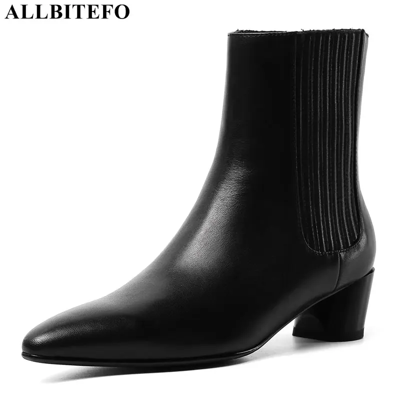 ALLBITEFO hot sale genuine leather thick heel ankle boots for women brand high heels martin boots winter snow women boots
ALLBITEFO hot sale genuine leather thick heel ankle boots for women brand high heels martin boots winter snow women boots